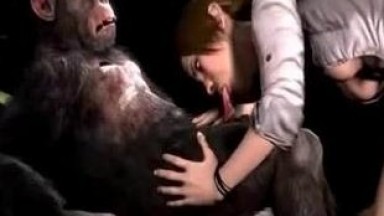 Горячее зоо порно дикой телочки и ее нового друга обезьяны